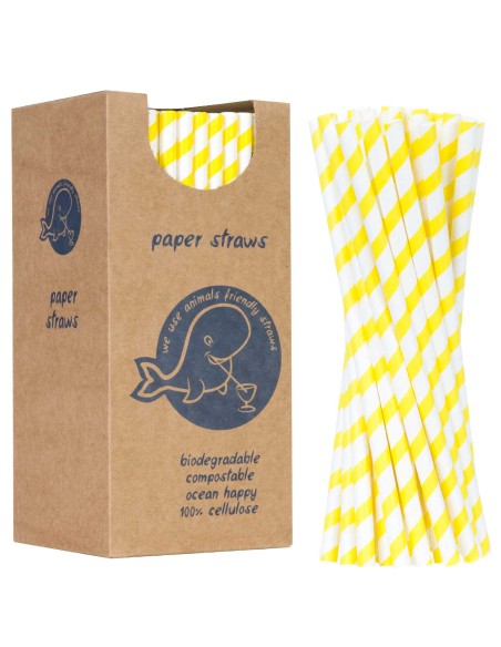 BIO ekologiški popieriniai šiaudeliai PAPER STRAWS storio 8/205mm - balti ir geltoni 160vnt. BIO ekologiški popieriniai šiaudeliai PAPER STRAWS storio 8/205mm - balti ir geltoni 160vnt.
