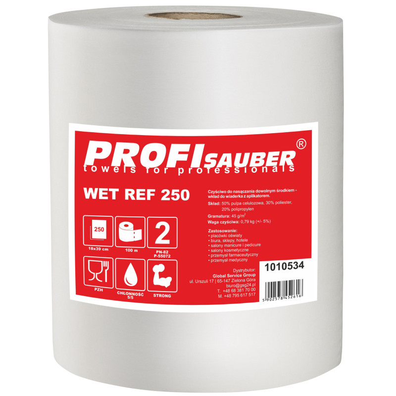 Servetėlės kibirui mirkyti ProfiSauber WET REF 250 - REFILL