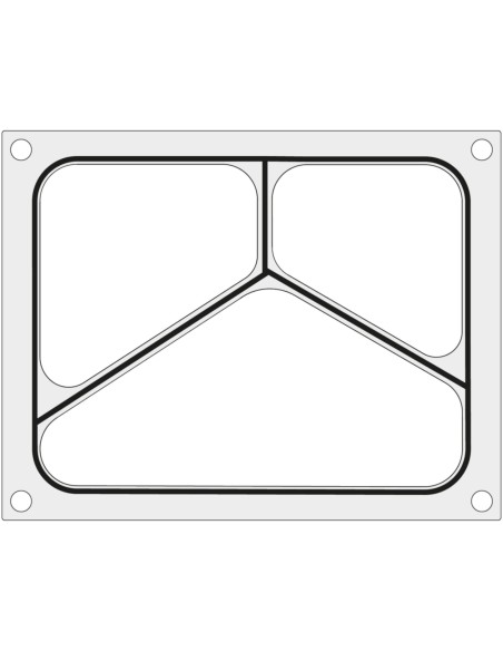 Formos matrica Duni DF10 suvirinimo aparatui trijų sekcijų padėklui 227x178 mm - Hendi 805824