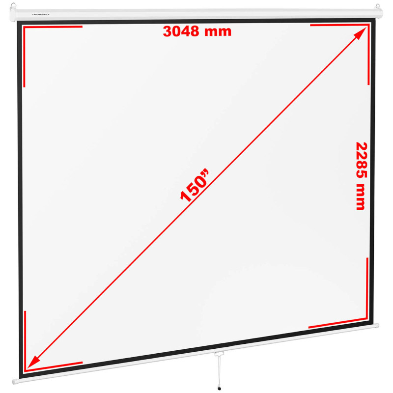 Projektoriaus ekranas pusiau automatinis sieninis lubų matinis baltas 150'' 312,8x239 cm 4:3
