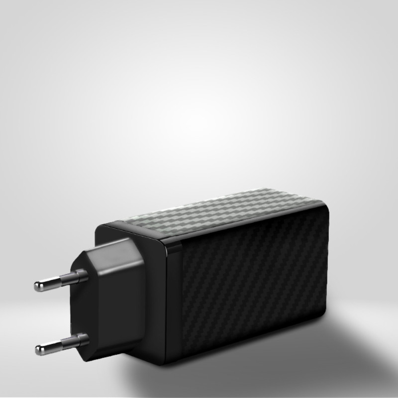 GaN 65W įkroviklis su USB-C QC 3.0 PD juodais...