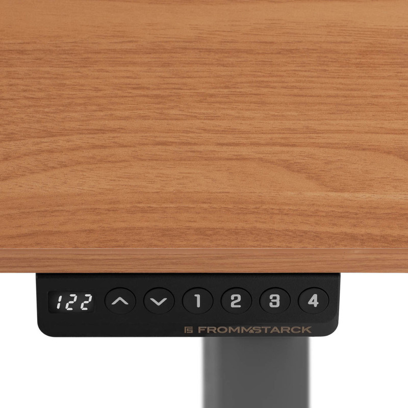 Elektrinis reguliuojamo aukščio rašomasis stalas 120x60 cm aukštis 730-1233 mm PILKAI RUDAS