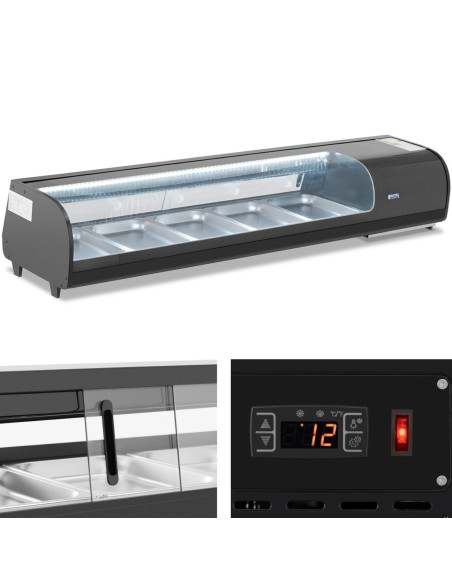 Šaldoma suši vitrina su LED apšvietimu 5 x GN 1/2