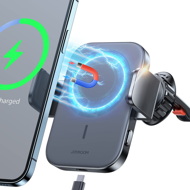 Automobilinio telefono laikiklis su 15W MagSafe Qi indukciniu įkrovikliu oro angai