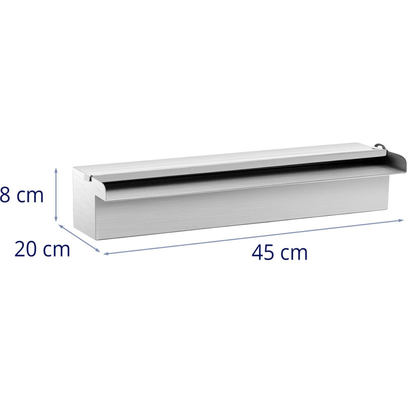 Sieninis kaskadinis krioklio snapelis tvenkinio sodui su LED lempute 45 cm