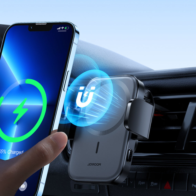 Automobilinio telefono laikiklis su 15W MagSafe Qi indukciniu įkrovikliu oro angai