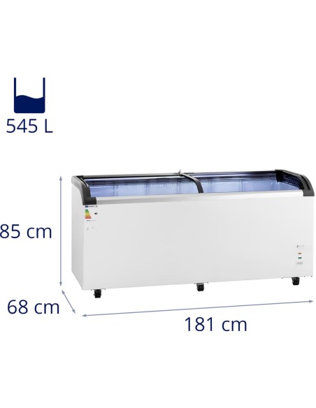 Glazūruotas šaldiklis šaldytiems ledams 545 l 252 W