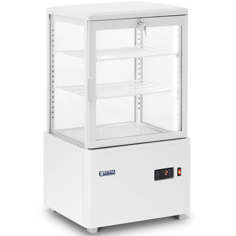 3 lygių įstiklinta šaldytuvo vitrina 58 l - balta