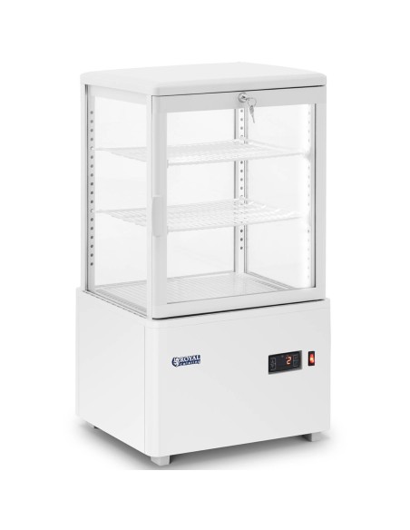 3 lygių įstiklinta šaldytuvo vitrina 58 l - balta