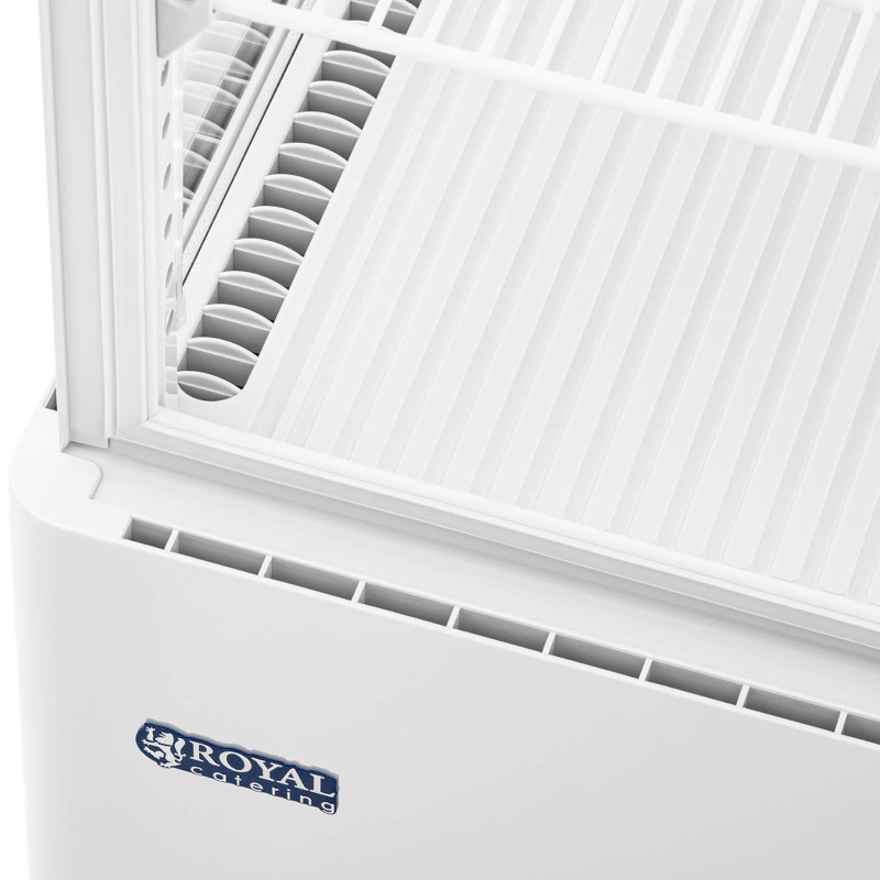 3 lygių įstiklinta šaldytuvo vitrina 58 l - balta