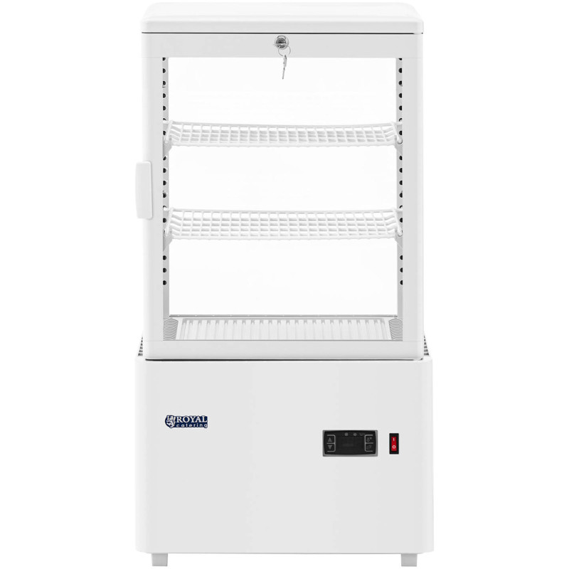 3 lygių įstiklinta šaldytuvo vitrina 58 l - balta