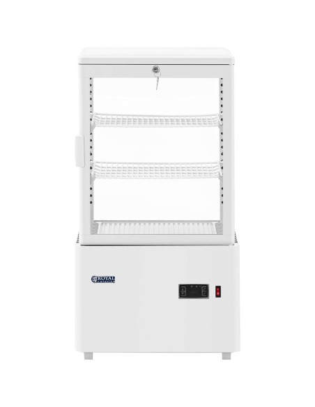 3 lygių įstiklinta šaldytuvo vitrina 58 l - balta