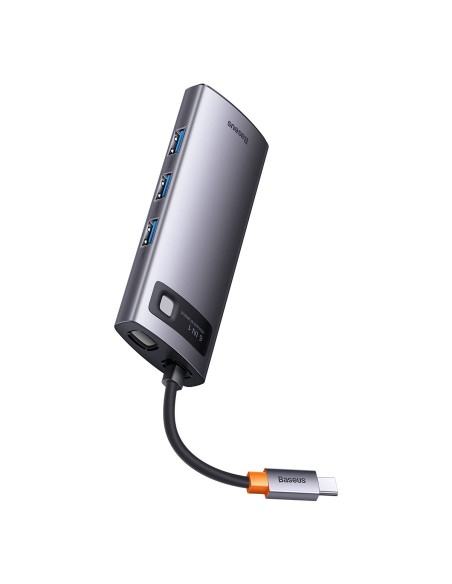 Metal Gleam 6in1 daugiafunkcis HUB USB-C USB-C maitinimo tiekimas 100W 2xHDMI 4K 3xUSB 3.2 pilka Metal Gleam 6in1 daugiafunkcis HUB USB-C USB-C maitinimo tiekimas 100W 2xHDMI 4K 3xUSB 3.2 pilka