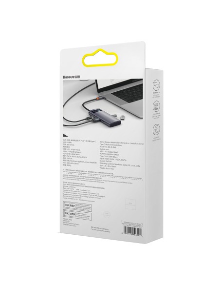 Metal Gleam 6in1 daugiafunkcis HUB USB-C USB-C maitinimo tiekimas 100W 2xHDMI 4K 3xUSB 3.2 pilka Metal Gleam 6in1 daugiafunkcis HUB USB-C USB-C maitinimo tiekimas 100W 2xHDMI 4K 3xUSB 3.2 pilka