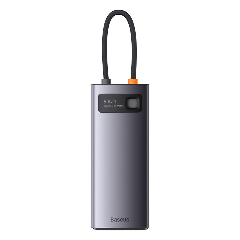 Metal Gleam 6in1 daugiafunkcis HUB USB-C USB-C maitinimo tiekimas 100W 2xHDMI 4K 3xUSB 3.2 pilka