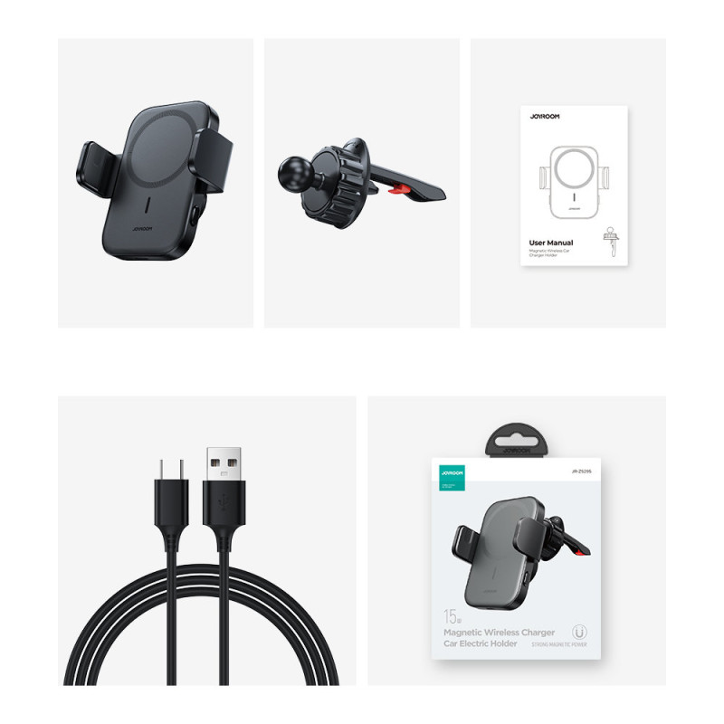 Automobilinio telefono laikiklis su 15W MagSafe Qi indukciniu įkrovikliu oro angai