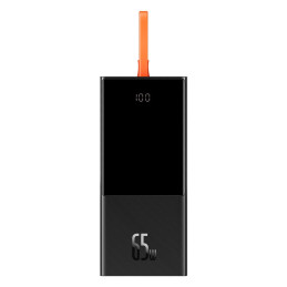 Powerbank 20000mAh 65W 2xUSB USB-C laidas USB-C Quick Charge juodas