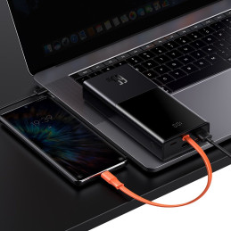 Powerbank 20000mAh 65W 2xUSB USB-C laidas USB-C Quick Charge juodas