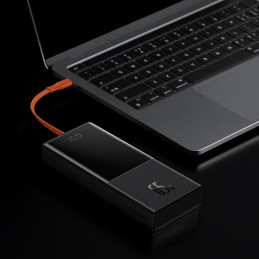 Powerbank 20000mAh 65W 2xUSB USB-C laidas USB-C Quick Charge juodas