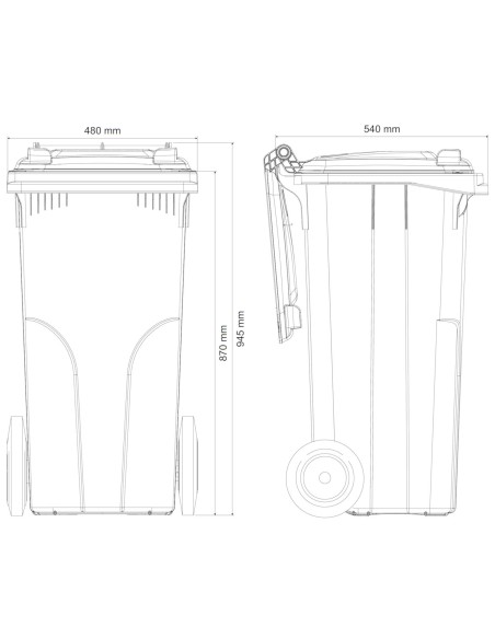 Atliekų ir šiukšlių dėžė Europlast Austria - ruda 120L BIO + GRATE Atliekų ir šiukšlių dėžė Europlast Austria - ruda 120L BIO + GRATE