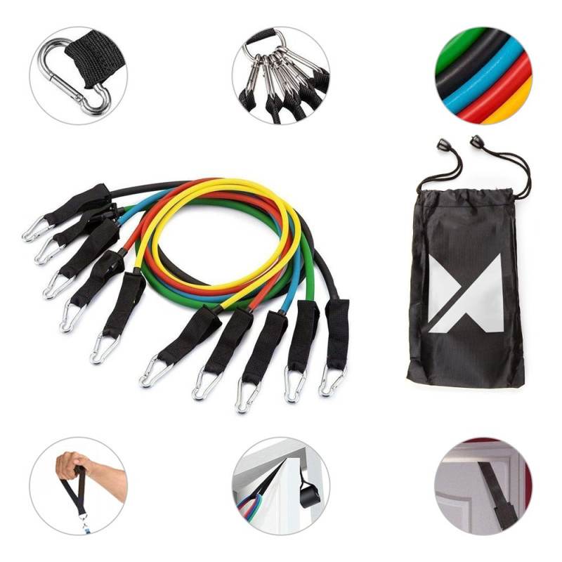 Pratimų plėtiklis fitneso juostoms + priedai RINKINYS