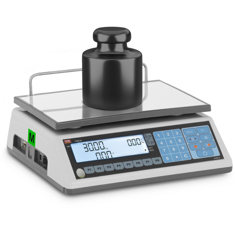 Komercinės svarstyklės 30 kg / 10 g LCD M LEGALIZAVIMAS