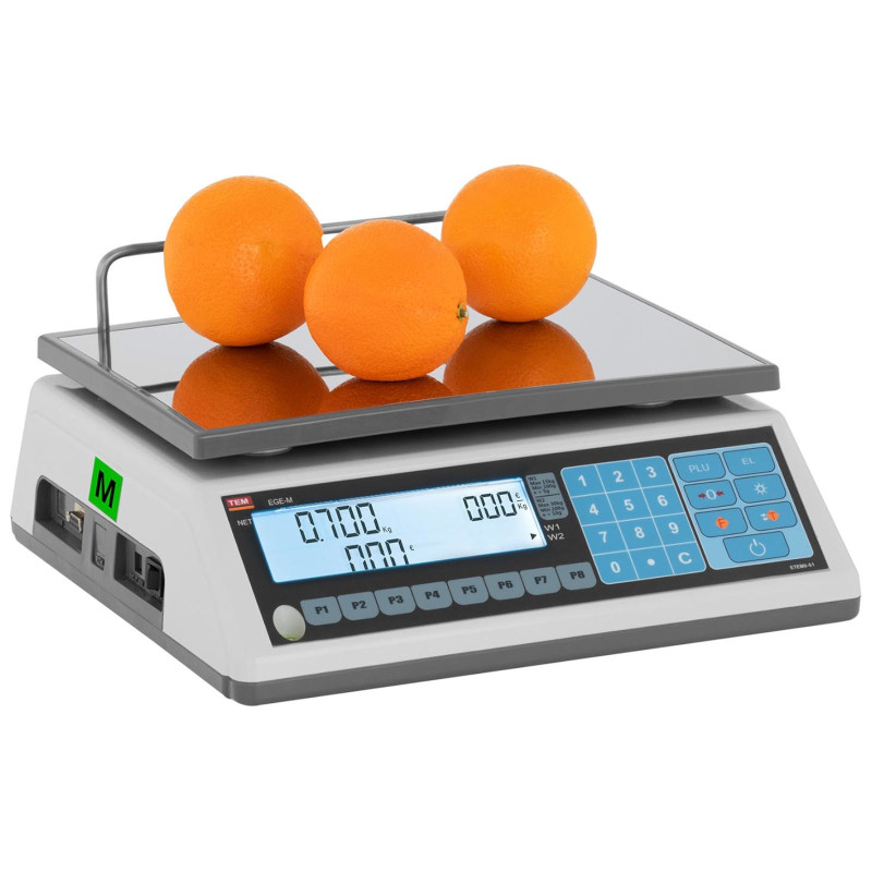 Komercinės svarstyklės 30 kg / 10 g LCD M LEGALIZAVIMAS