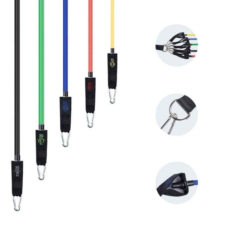 Pratimų plėtiklis fitneso juostoms + priedai RINKINYS