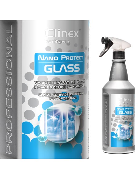 Nanopreparatas veidrodiniams langams plauti be dryžių krištolo blizgesio CLINEX Nano Protect Glass 1L Nanopreparatas veidrodiniams langams plauti be dryžių krištolo blizgesio CLINEX Nano Protect Glass 1L