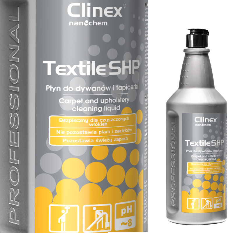 CLINEX Textile SHP 1L plovimo skystis kilimams, baldams ir apmušalams valyti CLINEX Textile SHP 1L plovimo skystis kilimams, baldams ir apmušalams valyti