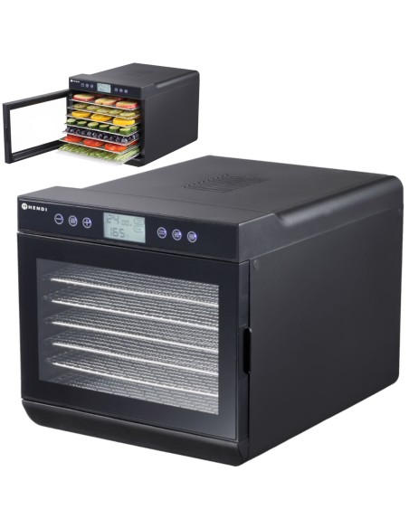 Maisto džiovintuvas daržovėms vaisiams grybams žolelėms žuvims 7 grotelės 500 W 230 V - Hendi 229064