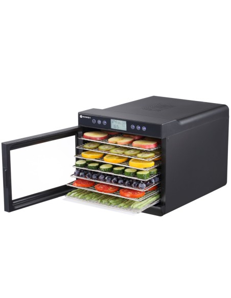 Maisto džiovintuvas daržovėms vaisiams grybams žolelėms žuvims 7 grotelės 500 W 230 V - Hendi 229064