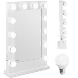 Kosmetinis makiažo veidrodis su 12 USB LED lempučių, 78x50 cm