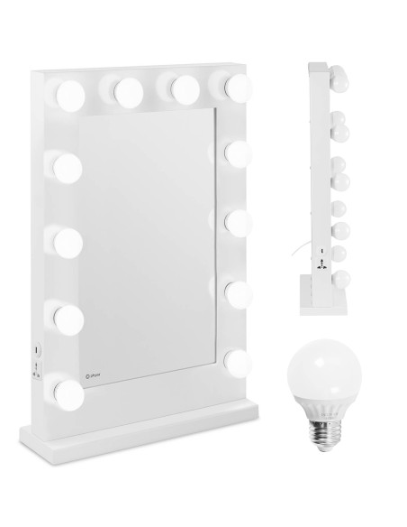 Kosmetinis makiažo veidrodis su 12 USB LED lempučių, 78x50 cm Kosmetinis makiažo veidrodis su 12 USB LED lempučių, 78x50 cm