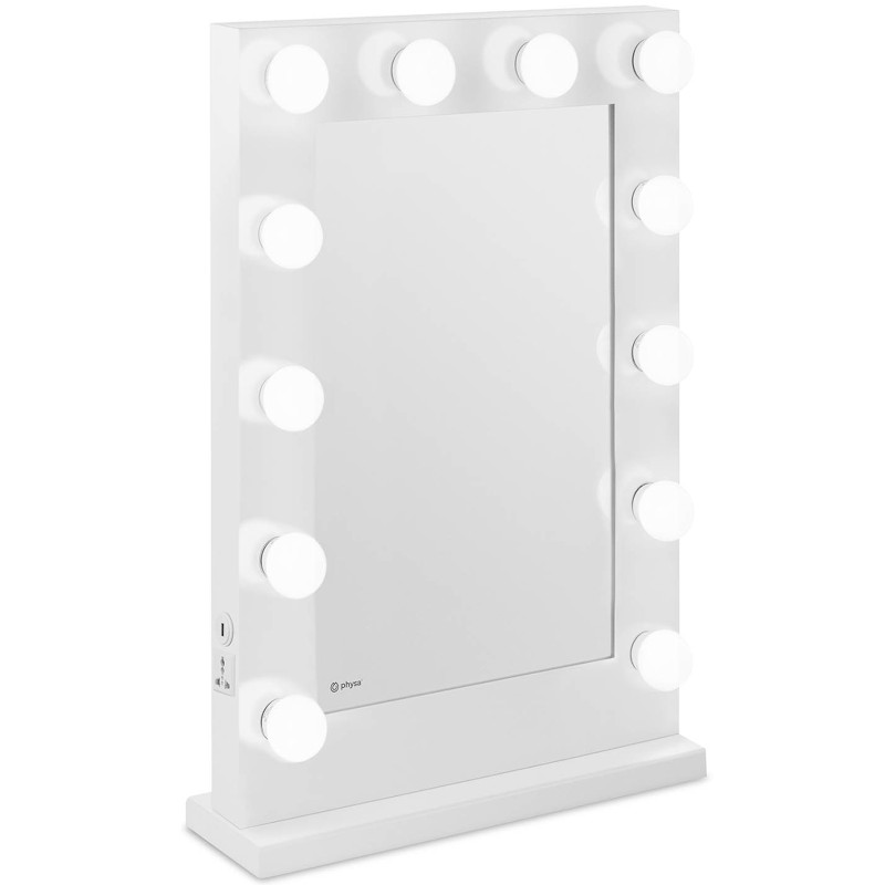 Kosmetinis makiažo veidrodis su 12 USB LED lempučių, 78x50 cm