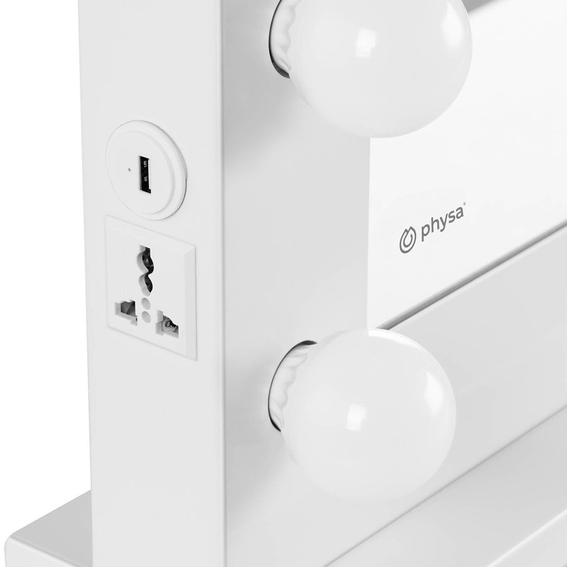 Kosmetinis makiažo veidrodis su 12 USB LED lempučių, 78x50 cm