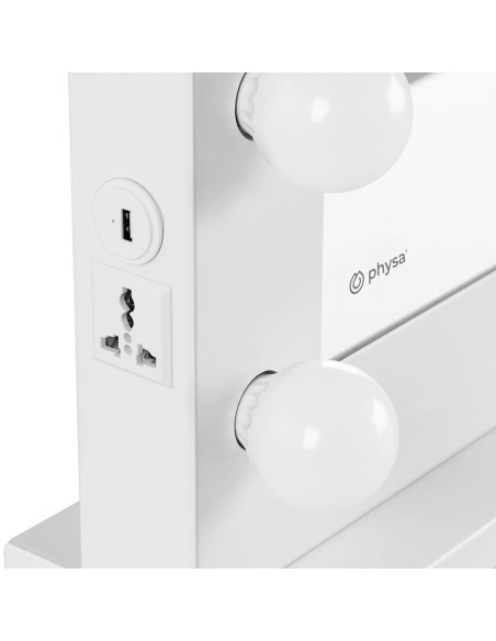Kosmetinis makiažo veidrodis su 12 USB LED lempučių, 78x50 cm Kosmetinis makiažo veidrodis su 12 USB LED lempučių, 78x50 cm