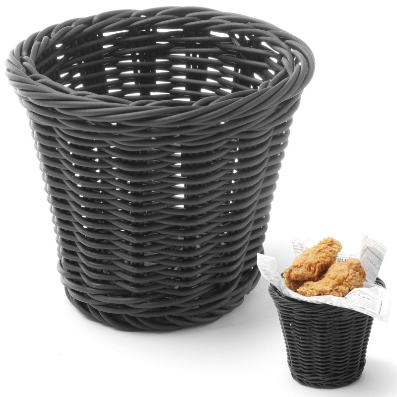 Krepšelis keptiems užkandžiams patiekti juodas diam. 130x110 mm – Hendi 426050 Krepšelis keptiems užkandžiams patiekti juodas diam. 130x110 mm – Hendi 426050