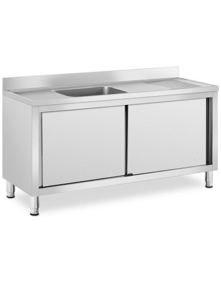 Kriaukle vieno skyriaus gastronominis baseinas su spintele su stumdomomis durimis 160 x 60 x 94,5 cm Kriaukle vieno skyriaus gastronominis baseinas su spintele su stumdomomis durimis 160 x 60 x 94,5 cm