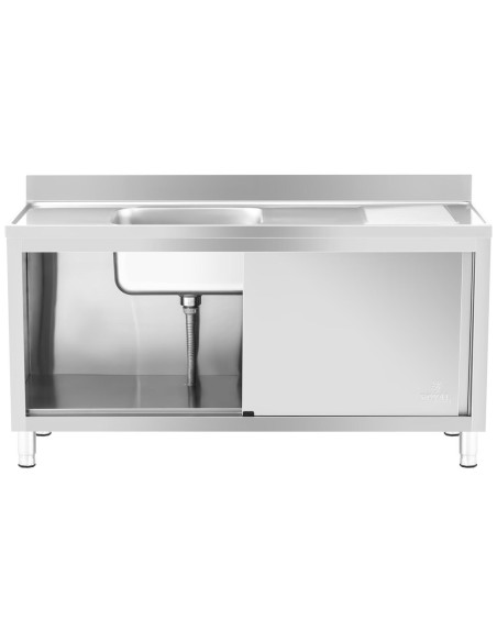Kriaukle vieno skyriaus gastronominis baseinas su spintele su stumdomomis durimis 160 x 60 x 94,5 cm Kriaukle vieno skyriaus gastronominis baseinas su spintele su stumdomomis durimis 160 x 60 x 94,5 cm