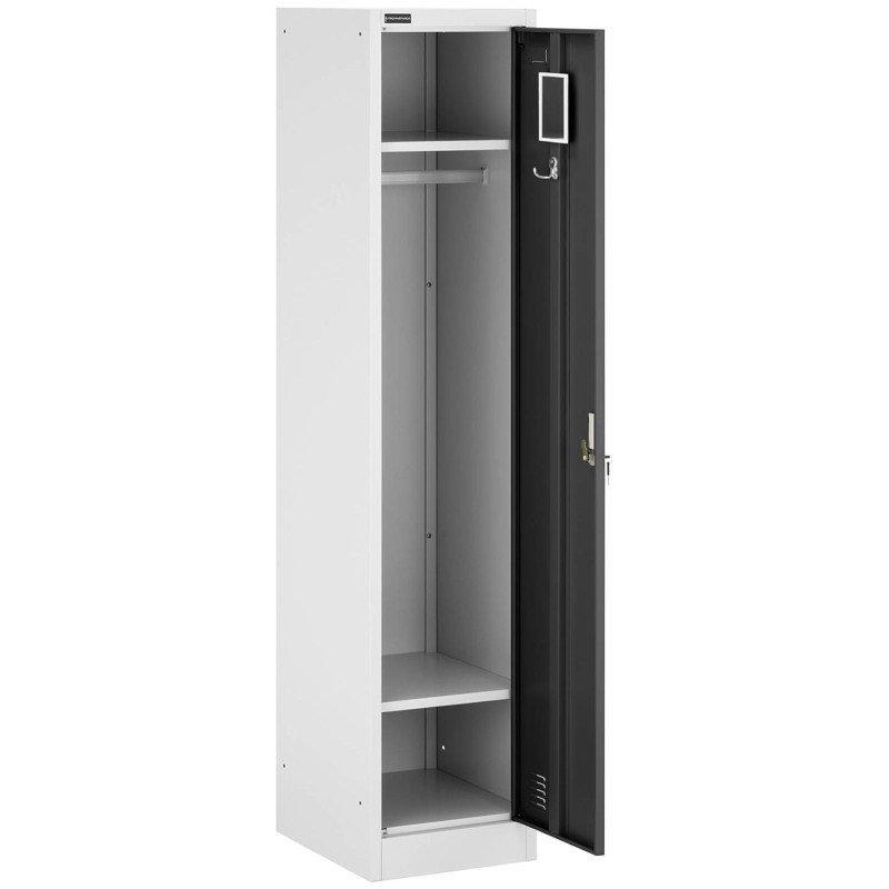 Rakinama 1 durų metalinė socialinė spinta, aukštis 180 cm, PILKA