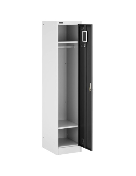 Rakinama 1 durų metalinė socialinė spinta, aukštis 180 cm, PILKA Rakinama 1 durų metalinė socialinė spinta, aukštis 180 cm, PILKA