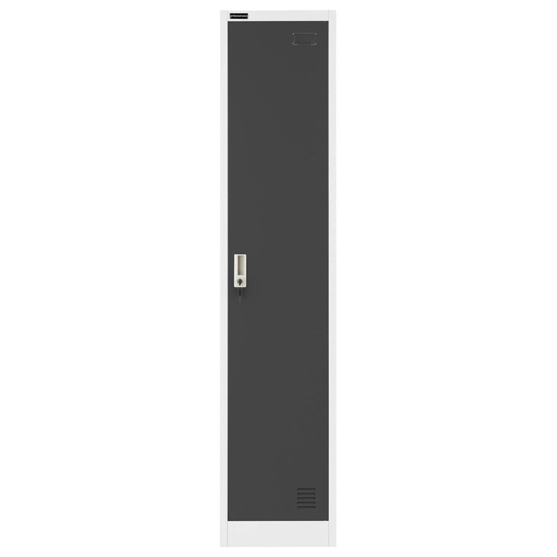 Rakinama 1 durų metalinė socialinė spinta, aukštis 180 cm, PILKA