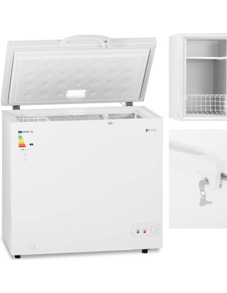 Užrakinamas krūtinės šaldiklis 1 krepšys 197 L -12 iki -28 C 82 W