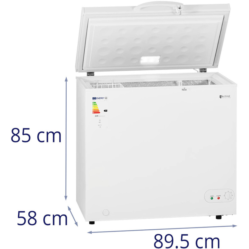 Užrakinamas krūtinės šaldiklis 1 krepšys 197 L -12 iki -28 C 82 W
