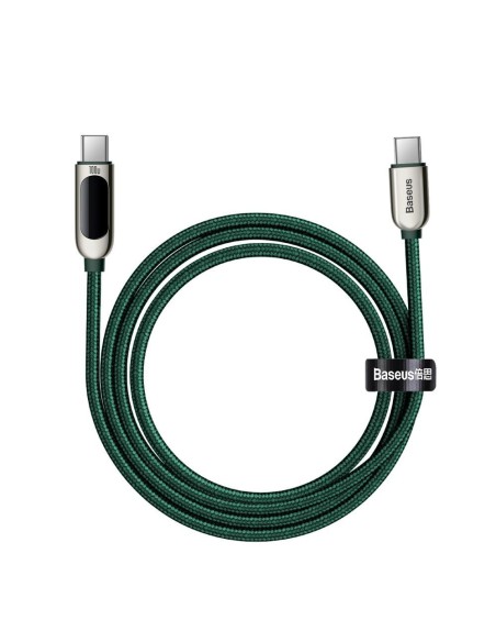 USB-C laidas 100W 5A Maitinimo tiekimas su energijos matuoklio ekranu 2m žalias USB-C laidas 100W 5A Maitinimo tiekimas su energijos matuoklio ekranu 2m žalias