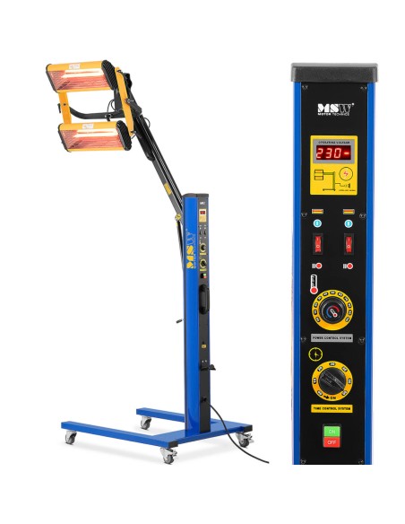 2 x 1000 W dirbtuvių infraraudonųjų spindulių šildytuvas automobilio kėbulo džiovinimui ant stovo