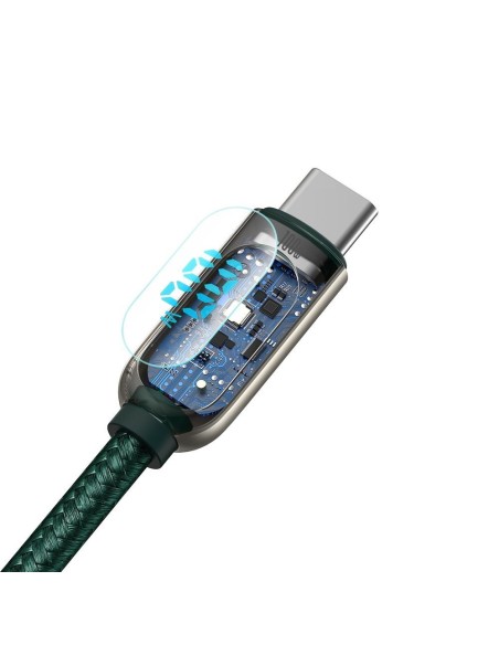 USB-C laidas 100W 5A Maitinimo tiekimas su energijos matuoklio ekranu 2m žalias USB-C laidas 100W 5A Maitinimo tiekimas su energijos matuoklio ekranu 2m žalias