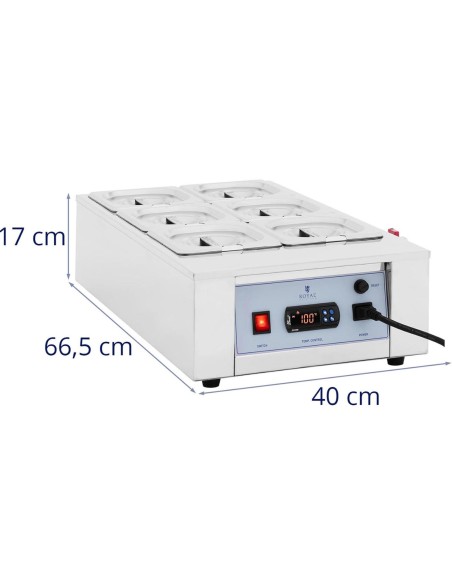 Elektrinis padažo šokoladinis šildytuvas 6 x 1,5 l 1500 W Elektrinis padažo šokoladinis šildytuvas 6 x 1,5 l 1500 W