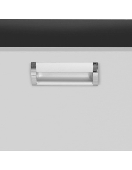 Centrinis stalviršis su stumdomų durų spintele ir 3 stalčiais 200 x 60 x 85 cm Centrinis stalviršis su stumdomų durų spintele ir 3 stalčiais 200 x 60 x 85 cm